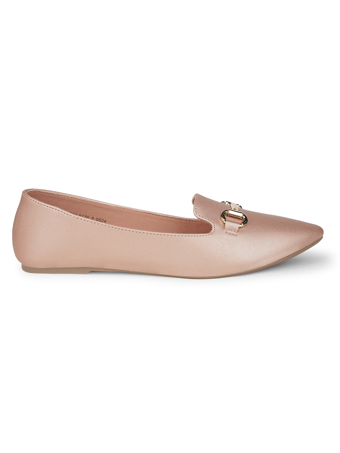 Bata Women Rose Gold Casual Ballet Flat - Rose Gold - View 2