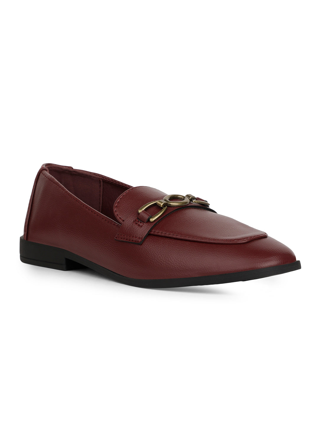Bata Women Maroon Casual Slip-on Moccassins - Maroon - View 1