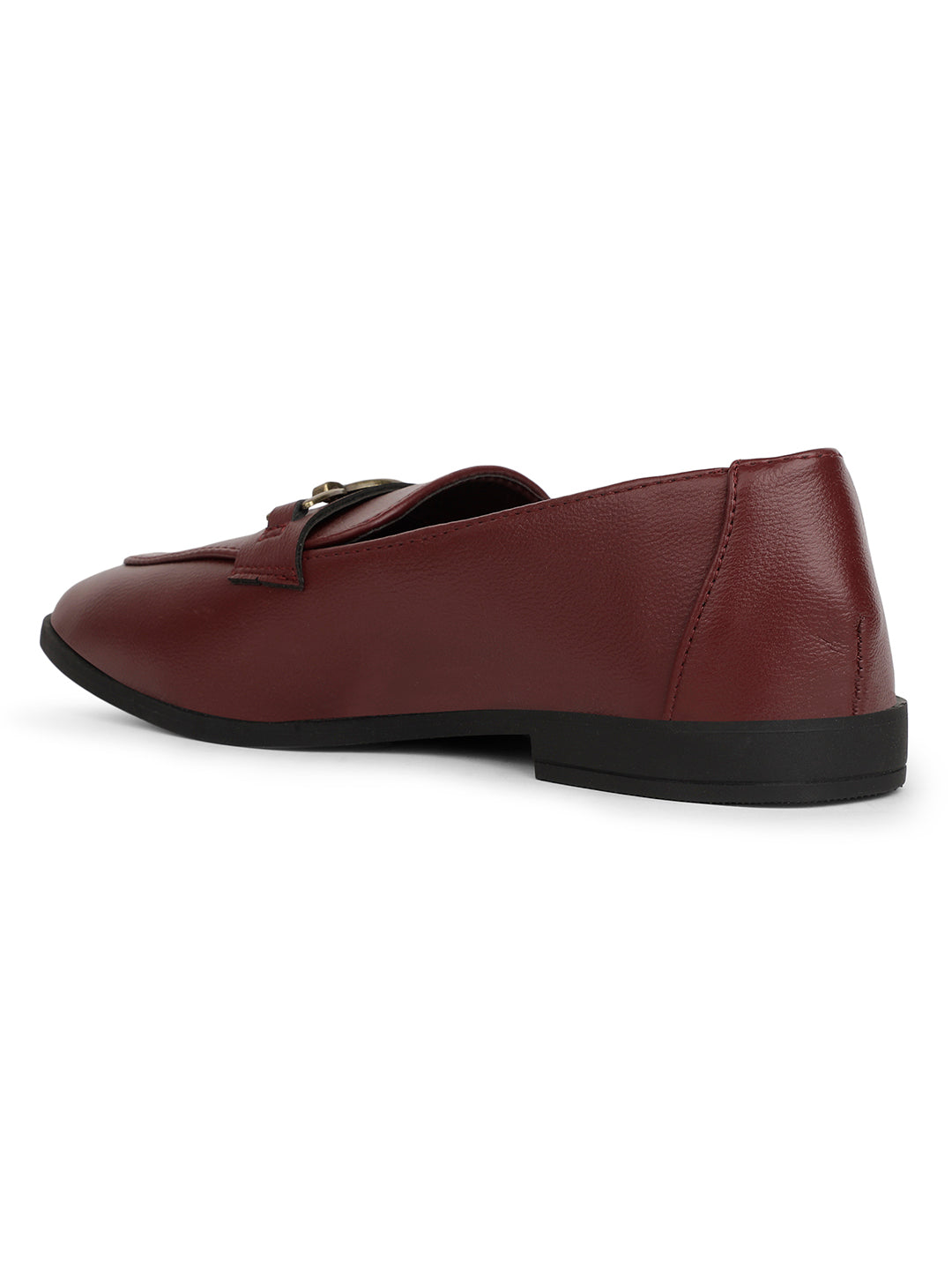 Bata Women Maroon Casual Slip-on Moccassins - Maroon - View 3