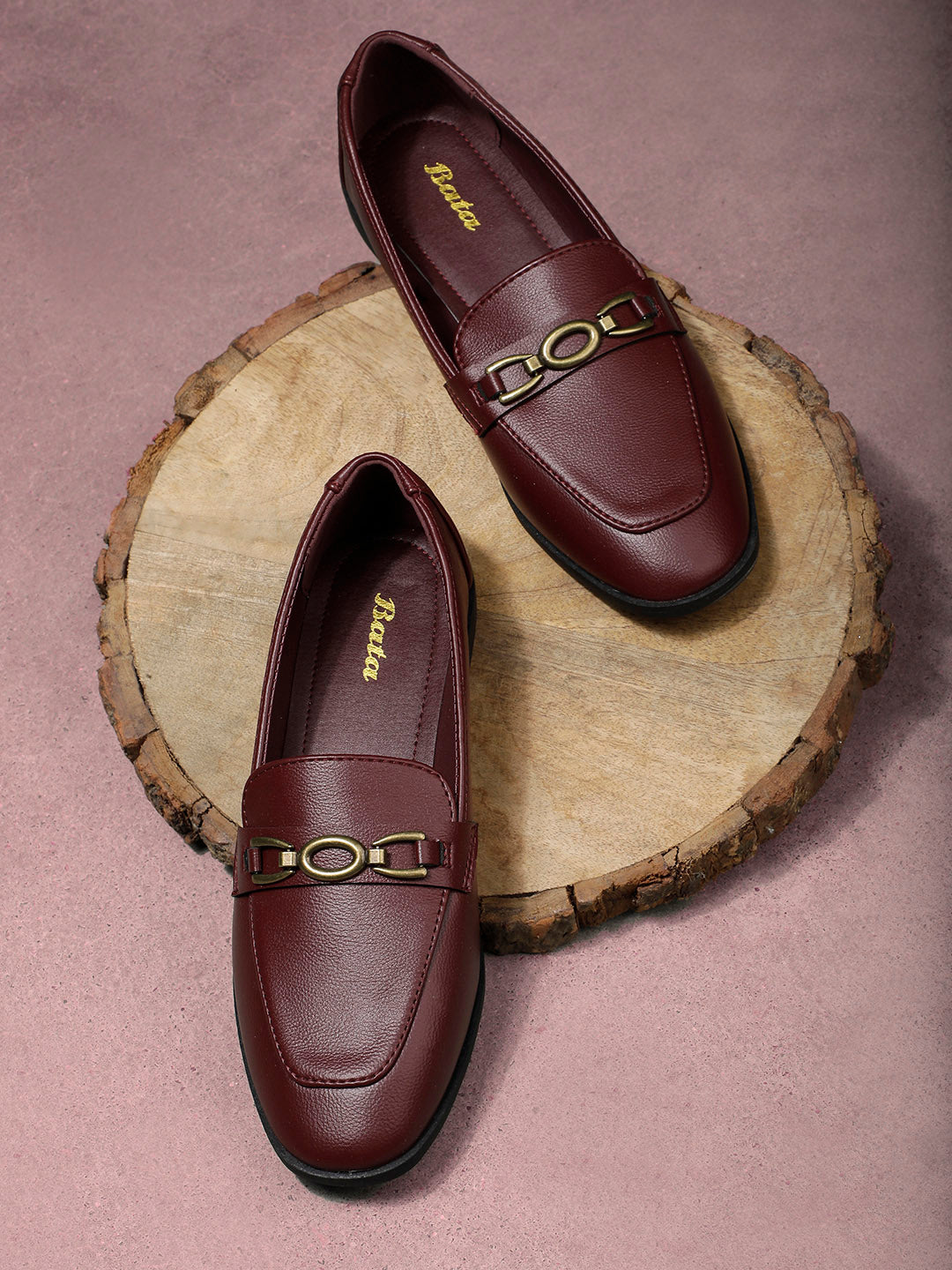 Bata Women Maroon Casual Slip-on Moccassins - Maroon - View 6
