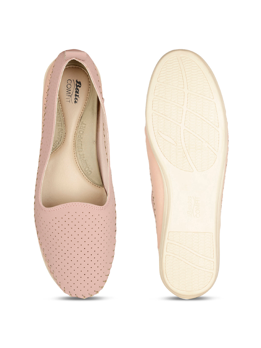 Bata Comfit Women's Pink Flat Ballerina Shoes - Pink