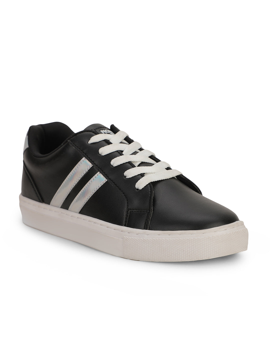 North Star Women Black Casual Lace-up Sneakers - Black - View 1
