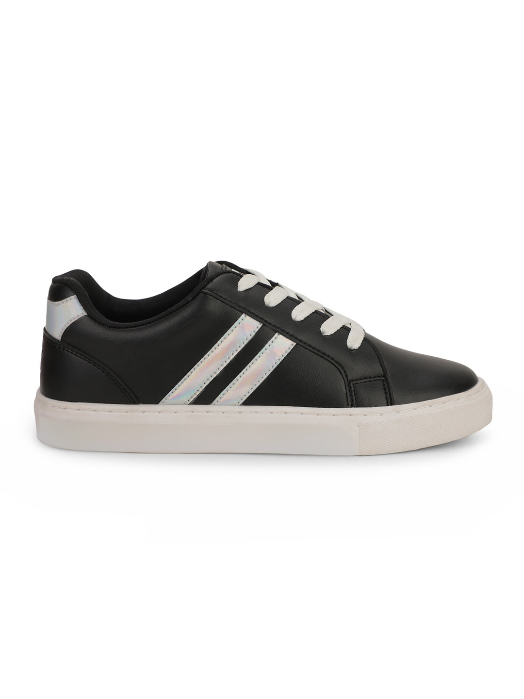 North Star Women Black Casual Lace-up Sneakers - Black - View 2
