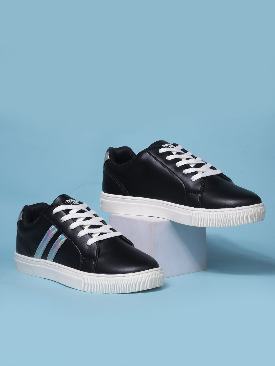 North Star Women Black Casual Lace-up Sneakers - Black - View 6