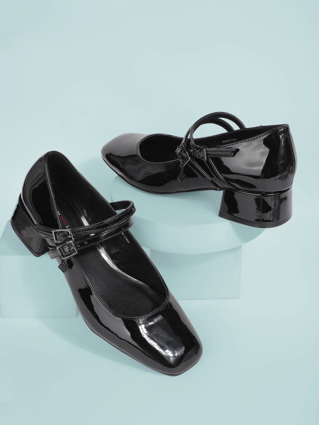 Bata Women Black Square Toe Block Heel Mary Jane - Black - View 6