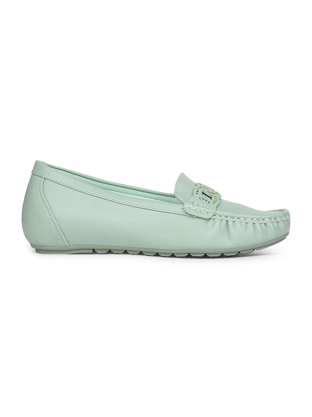 Bata Comfit Women Green Casual Slip-on Moccassins - Green - View 2