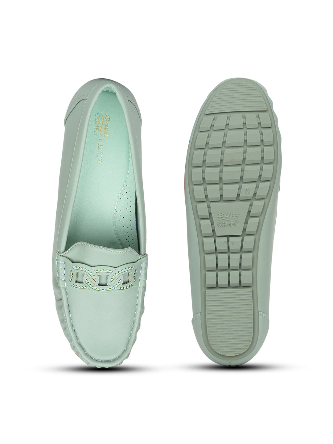 Bata Comfit Women Green Casual Slip-on Moccassins - Green - View 4