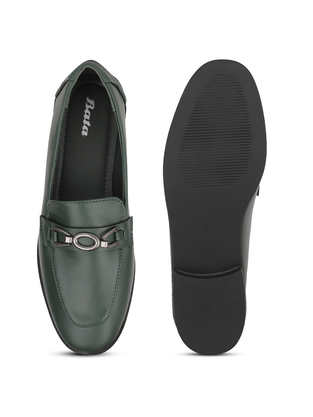 Bata Women Green Casual Slip-on Moccassins - Green - View 4