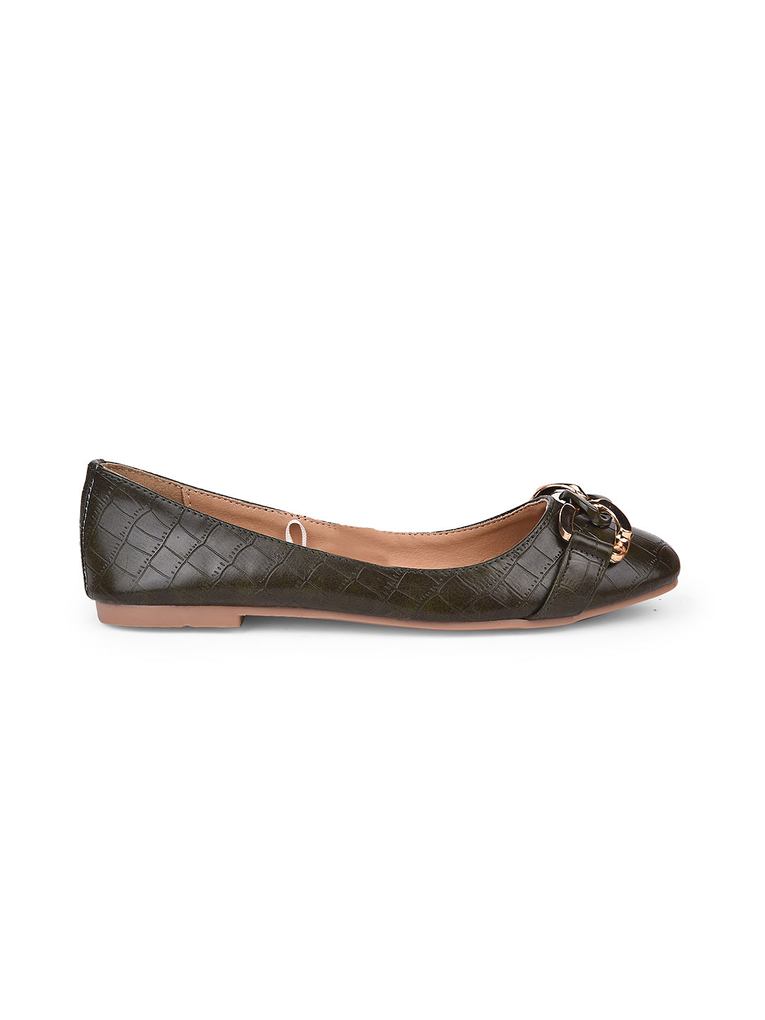 Bata Women Dark Green Casual Ballet Flat - Dark Green - View 2