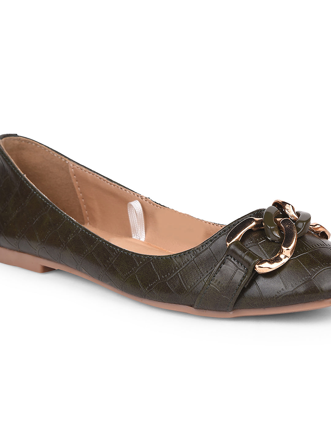 Bata Women Dark Green Casual Ballet Flat - Dark Green - View 5