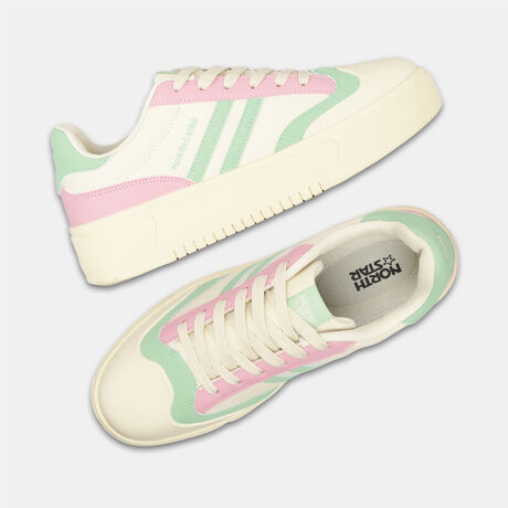 North Star Women Beige Casual Lace-up Sneakers