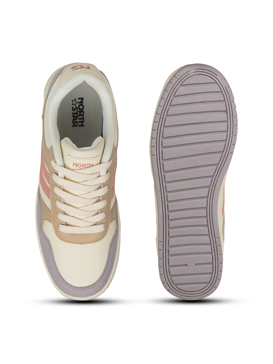 North Star Women's Beige Casual Lace-up Sneakers - Beige
