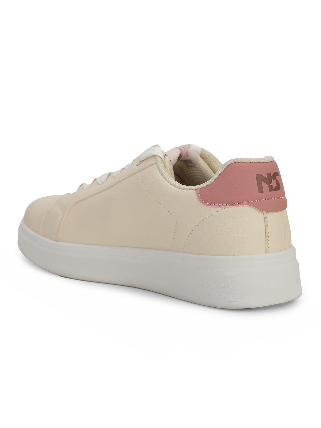 North Star Women Beige Casual Lace-up Sneakers - Beige - View 3