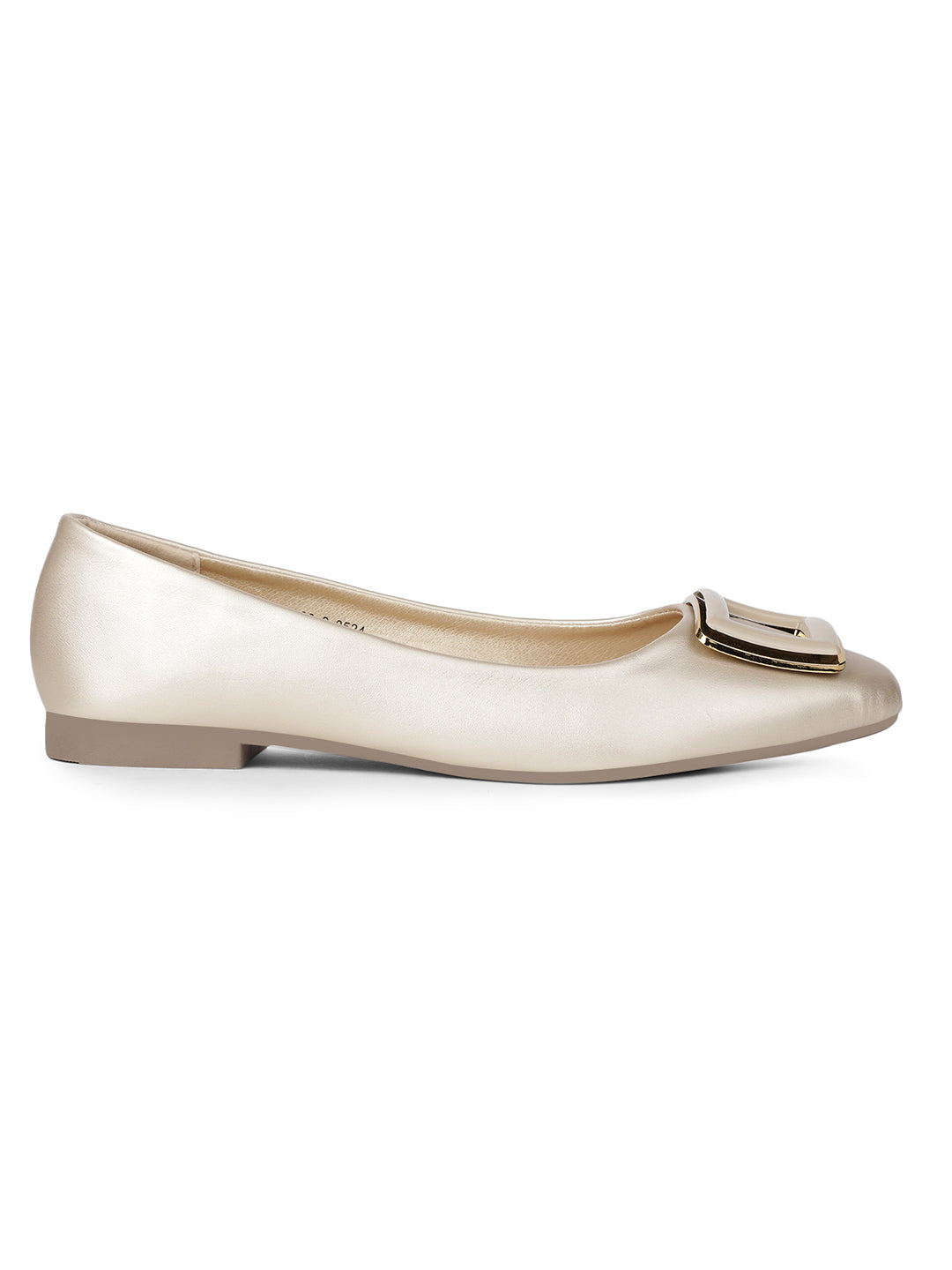 Bata Women Gold Casual Ballet Flat - Gold - View 2