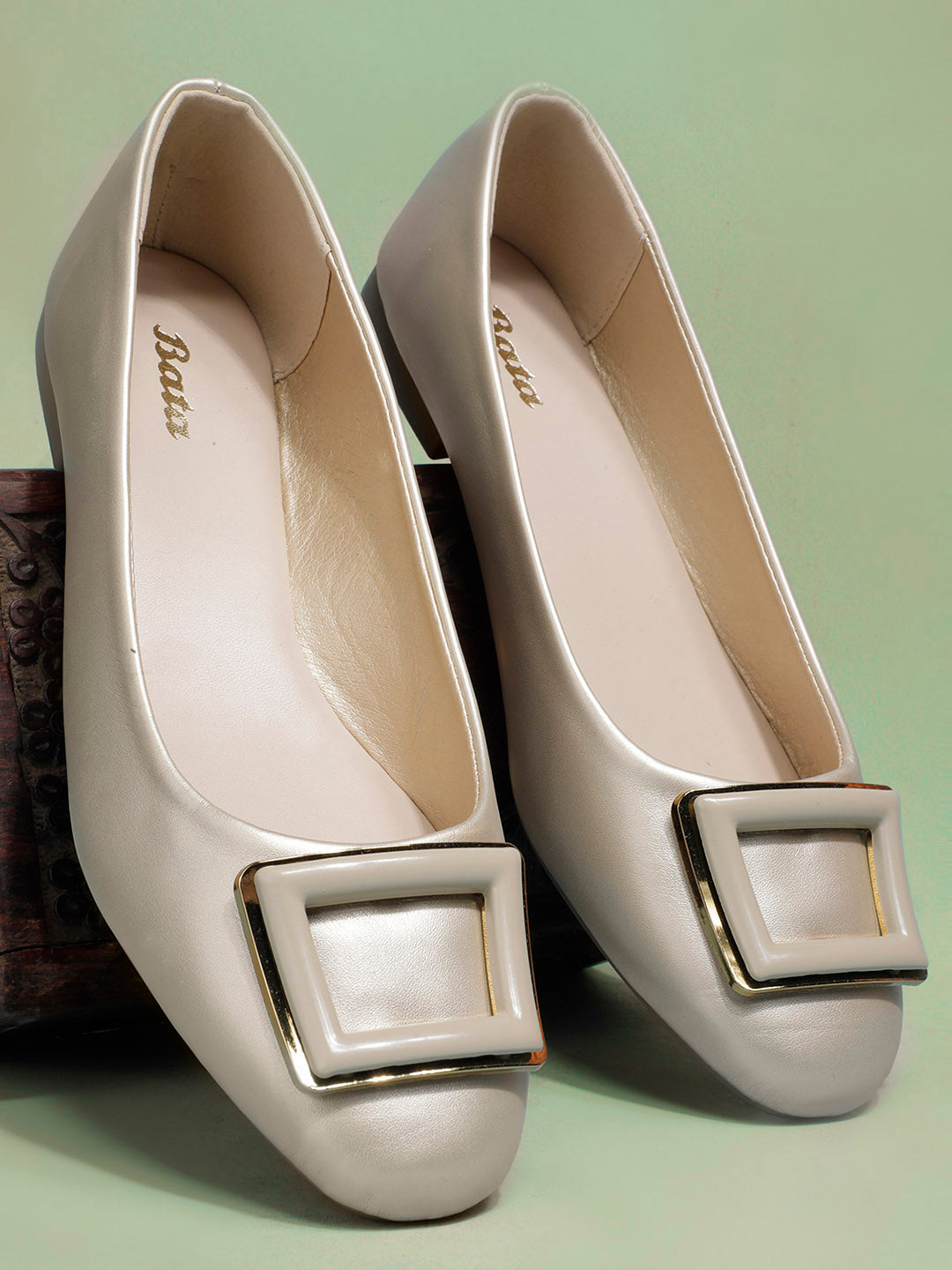 Bata Women Gold Casual Ballet Flat - Gold - View 6