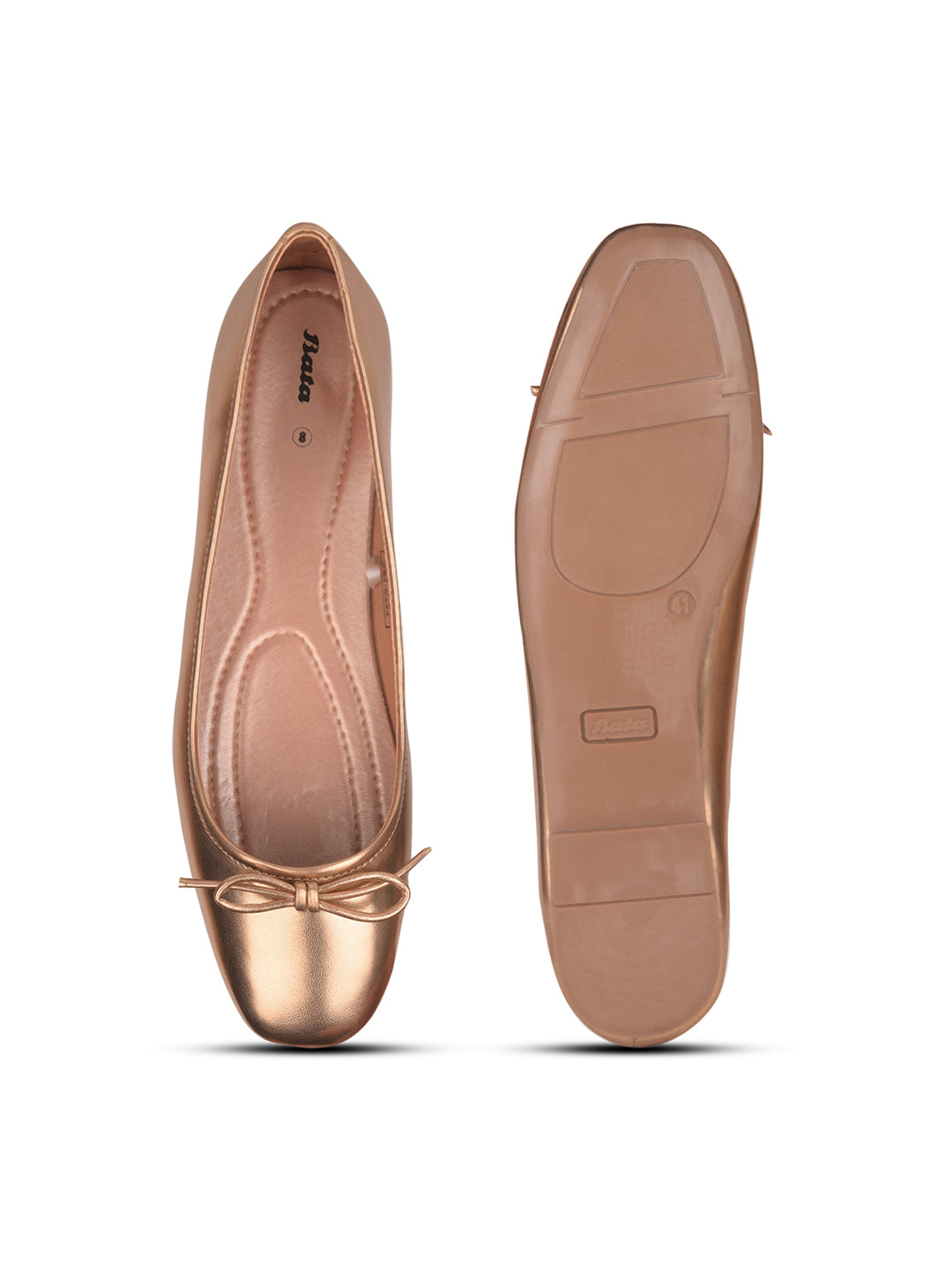 Bata Women Gold Casual Ballet Flat - Gold - View 4