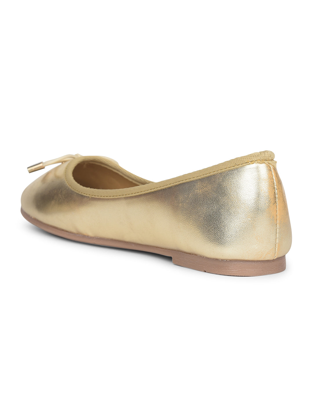 Bata Women Gold Casual Ballet Flat - Gold - View 3