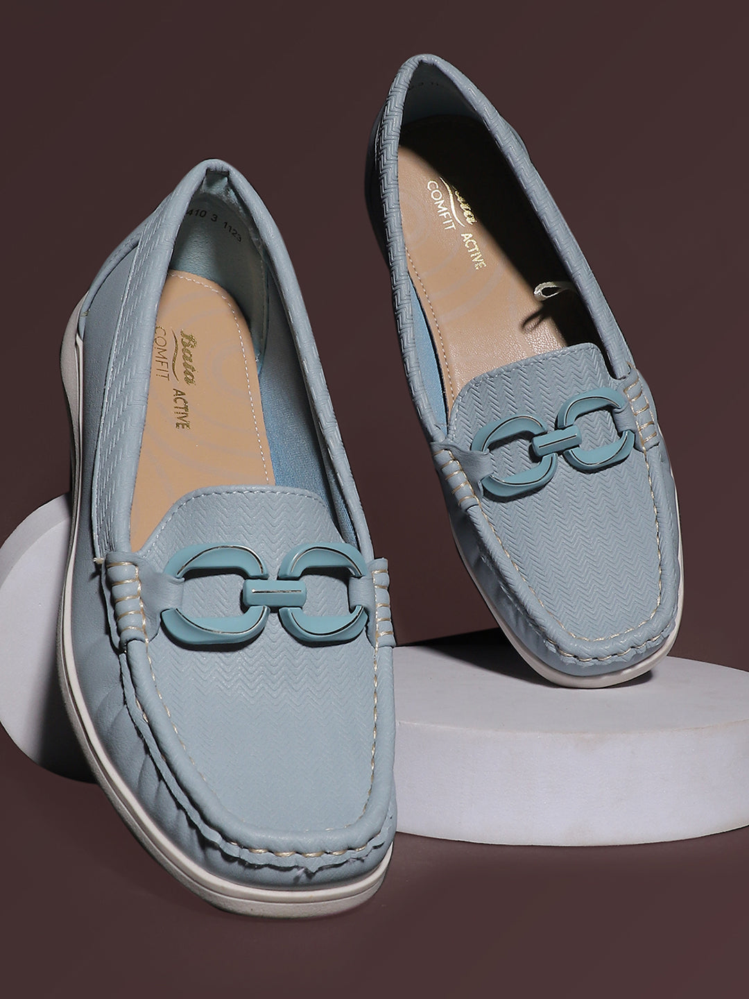 Bata Comfit Women Light Blue Casual Slip-on Moccassins - Light Blue - View 6