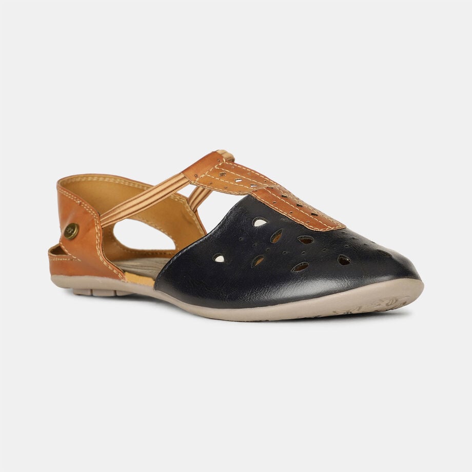 Bata Women's Blue Flat Ballerina Shoes Bata