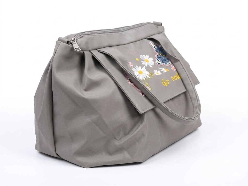 Buddy Cares Women Floral & Butterfly Embroidered Shoulder Bag | Adjustable Crossbody Strap – Brown – view 6 – Buddy Cares