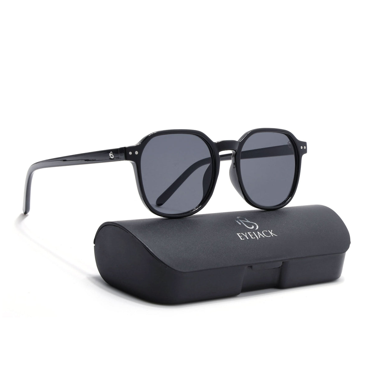 Eyejack Black Round Sunglasses for Men and Women - Style 1192 - view 8