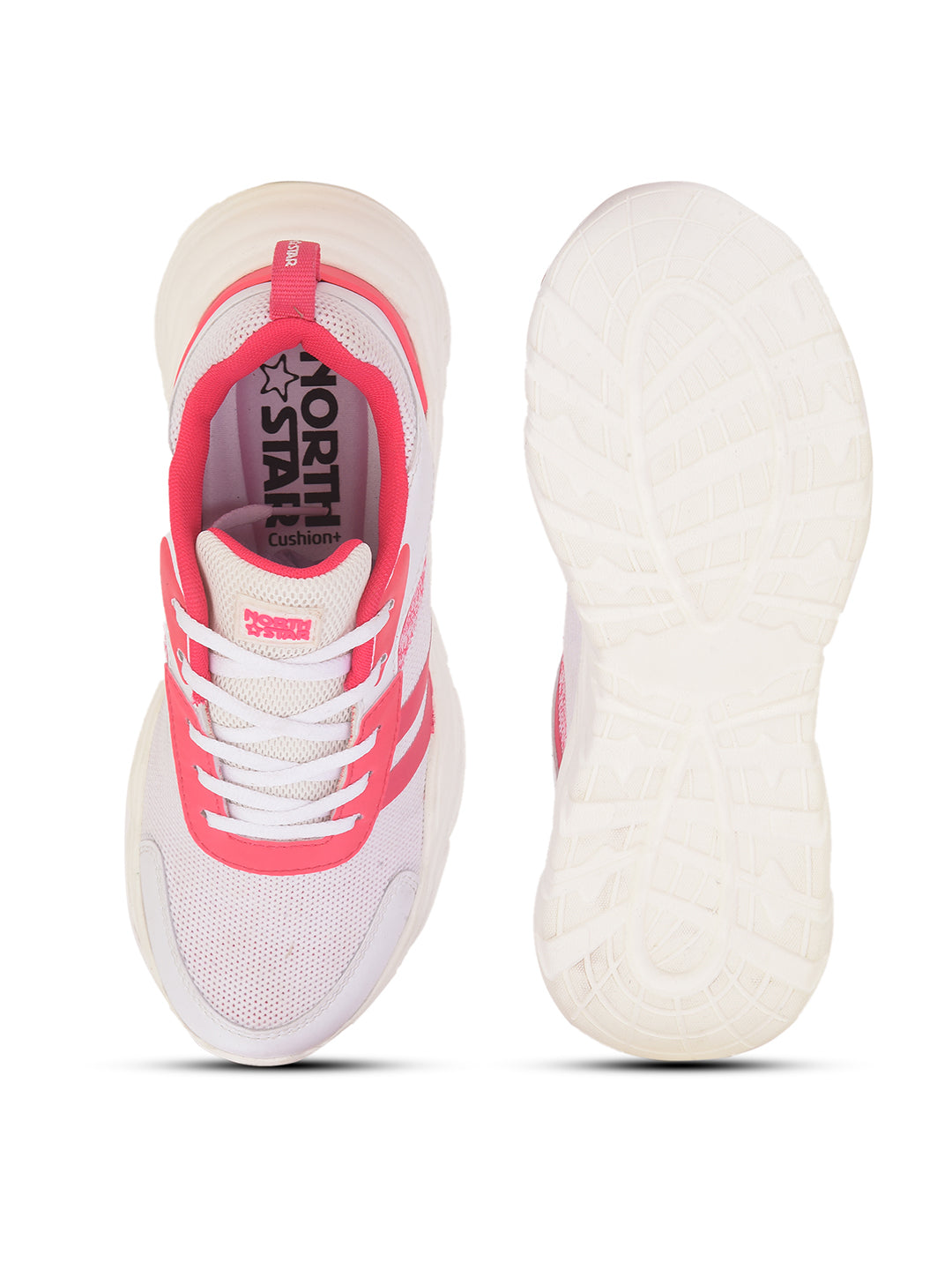 North Star Women's White Casual Lace-up Sneakers - White