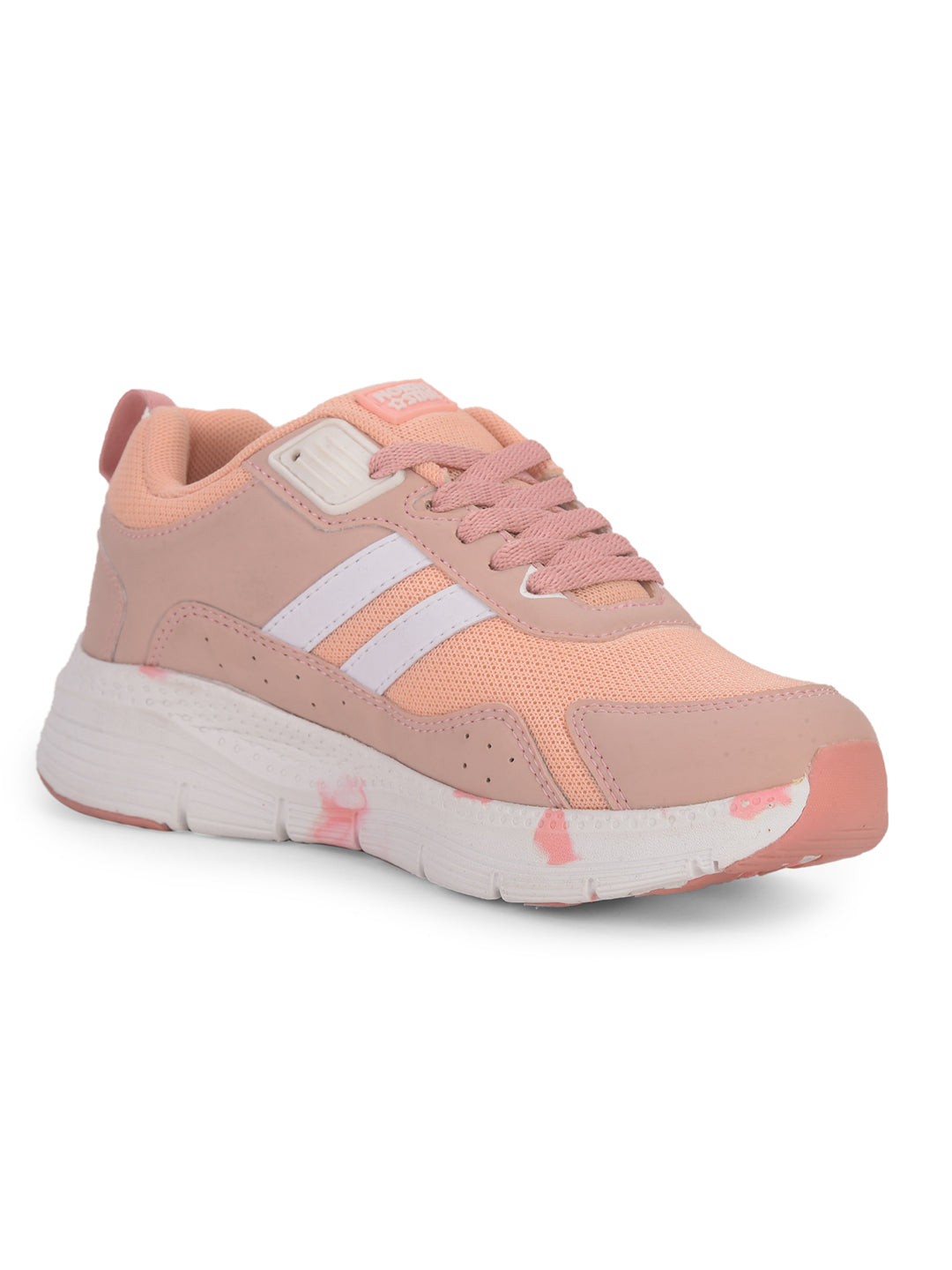 North Star Women's Peach Casual Lace-up Sneakers - Peach