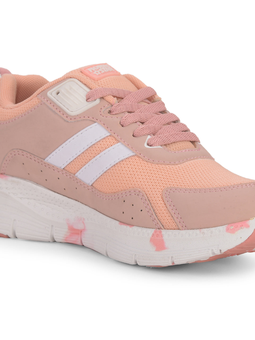North Star Women's Peach Casual Lace-up Sneakers - Peach