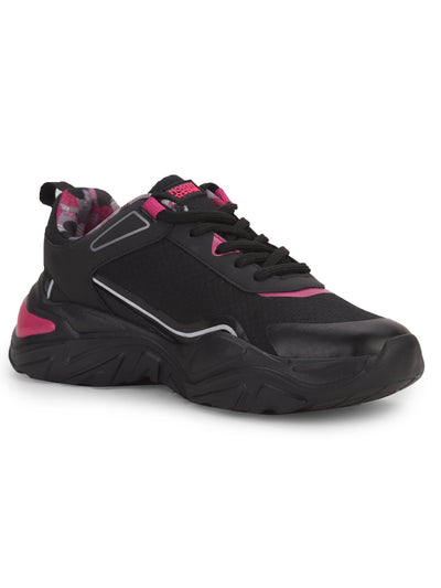 North Star Women's Black Casual Lace-up Sneakers - Black