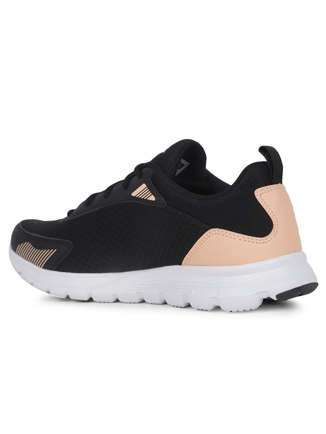 Power Women Black Lace-up Sports Shoes - Black - View 3