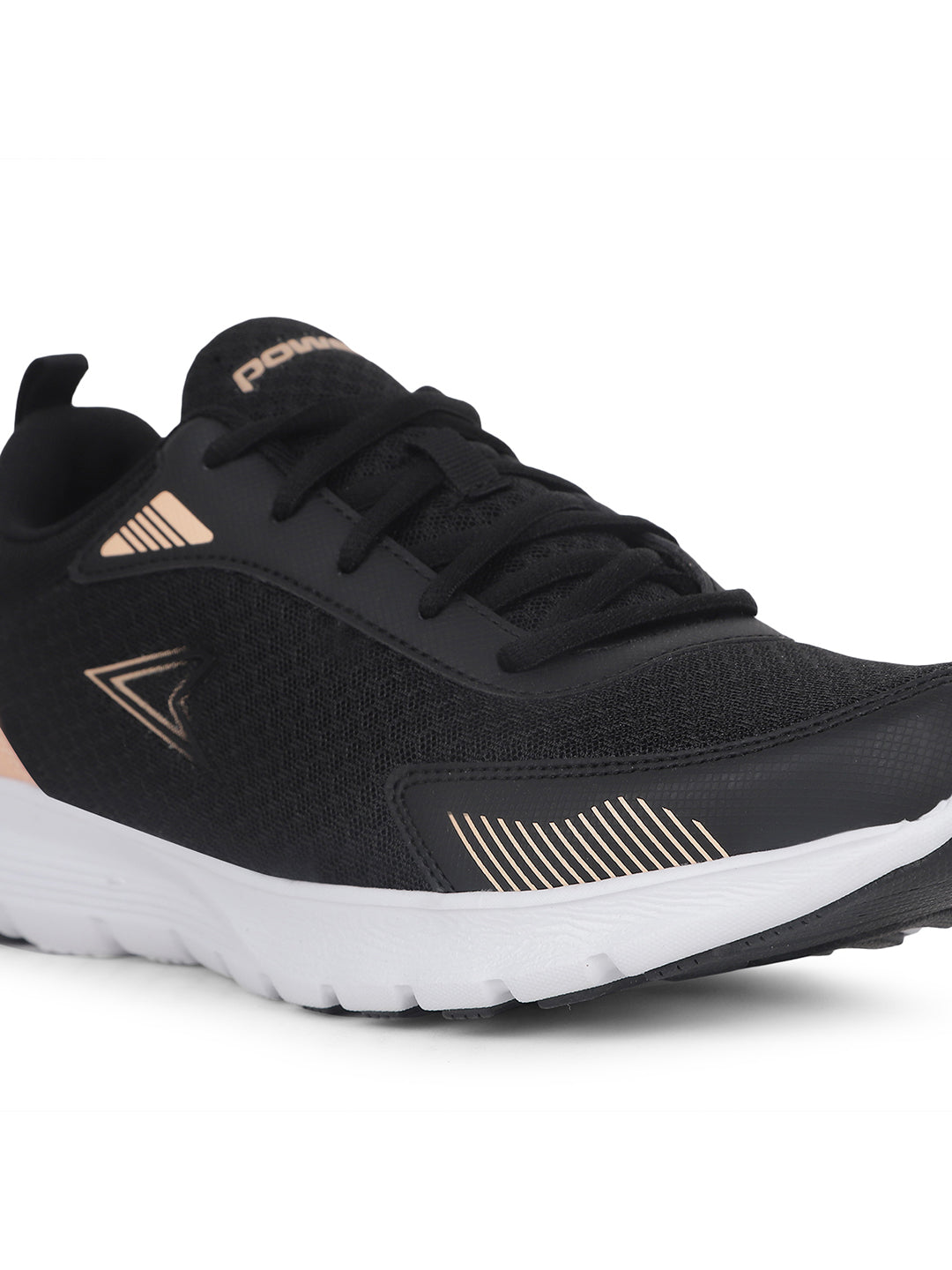 Power Women Black Lace-up Sports Shoes - Black - View 5