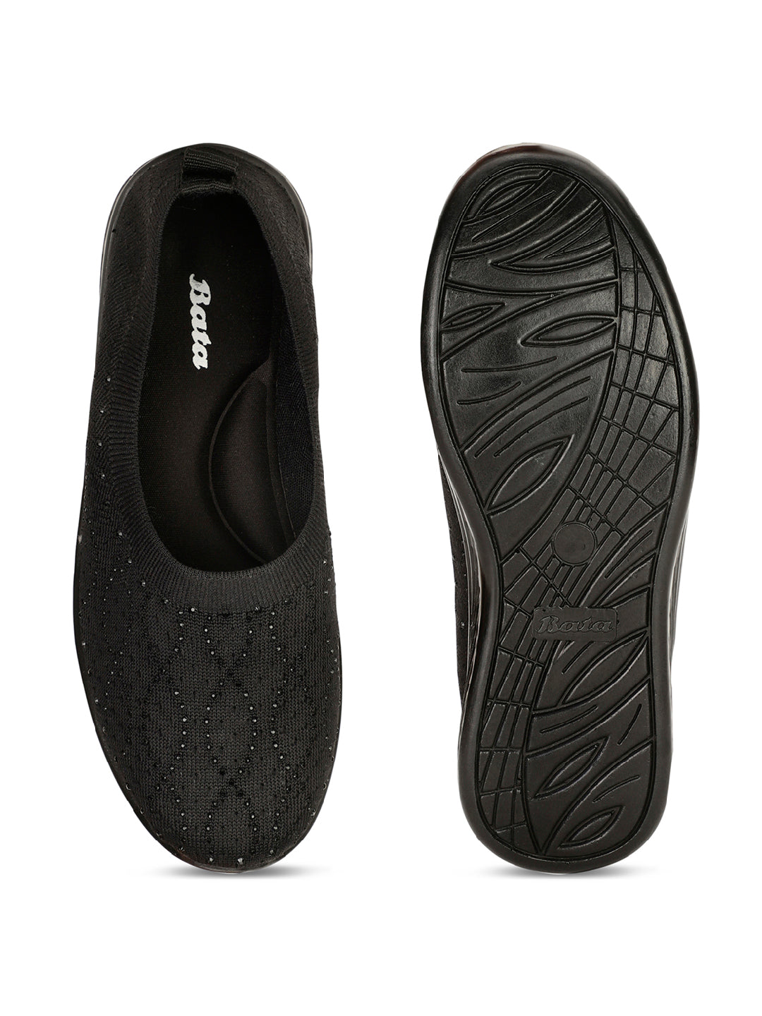 Bata Women Black Casual Slip-on Shoes - Black - View 4