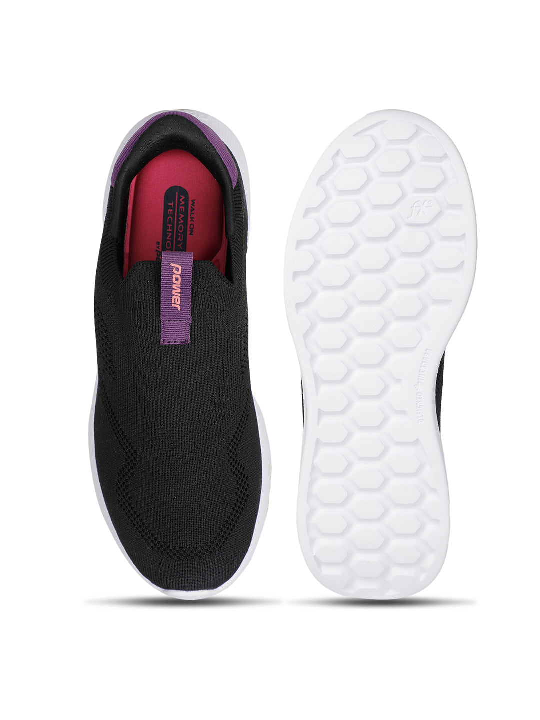 Power Women Black Slip-on Sports Shoes - Black - View 4