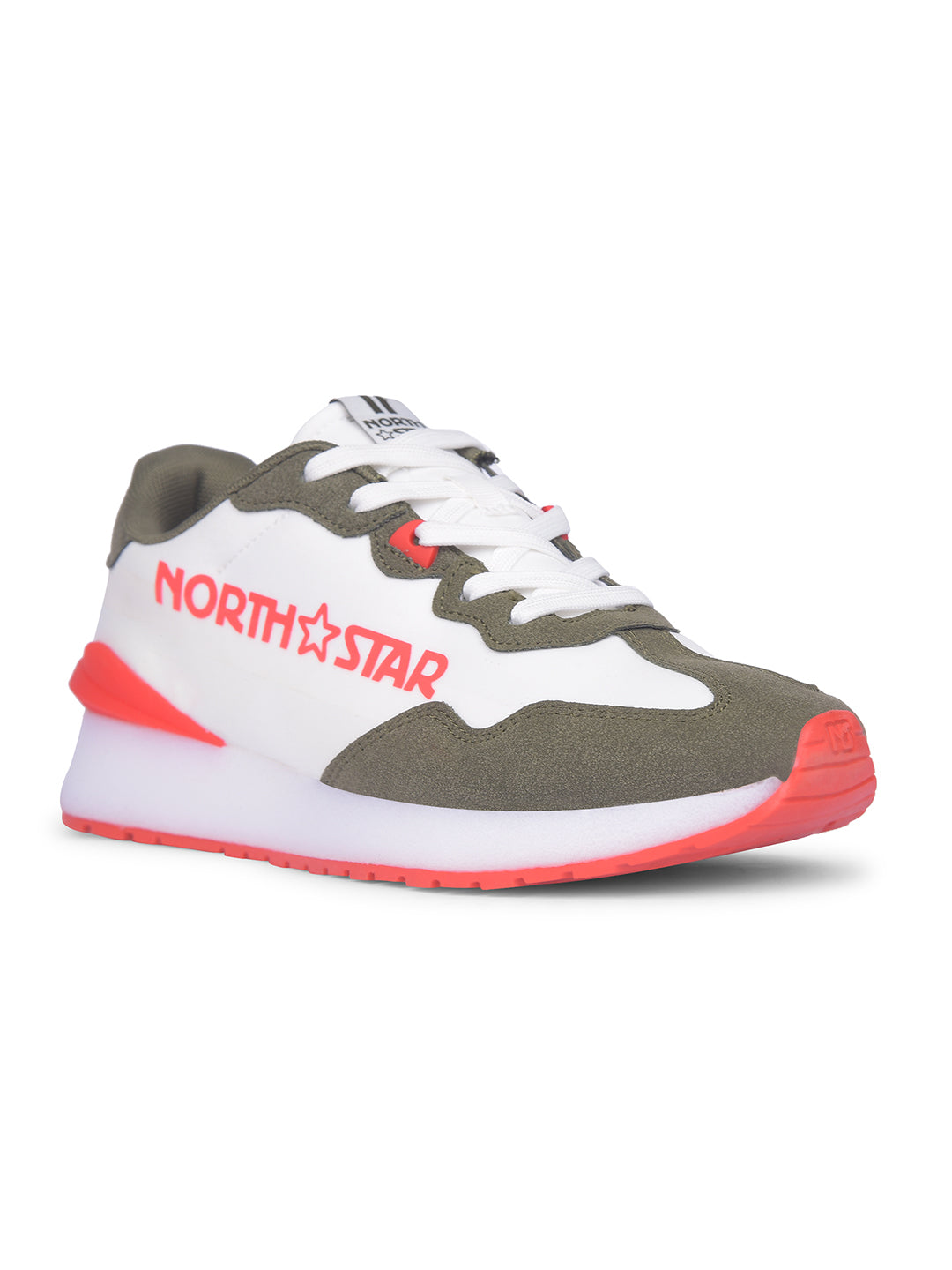North Star Women Olive Casual Lace-up Sneakers - Olive - View 1