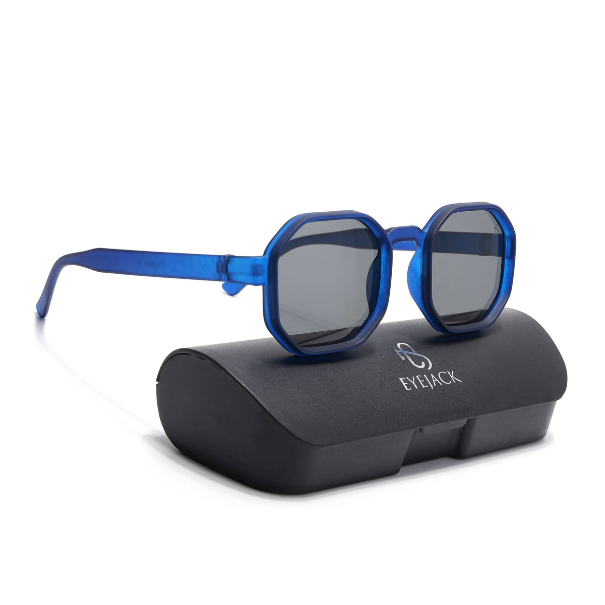 Eyejack Blue Hexagonal Sunglasses for Men and Women - view 8