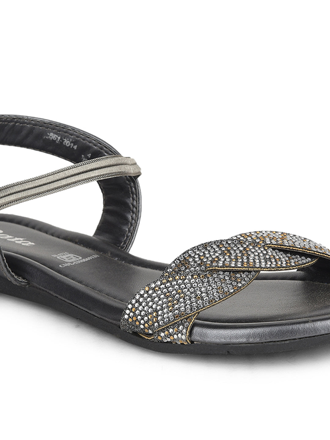 Bata Women Grey Casual Flat Sandal - Grey - View 5