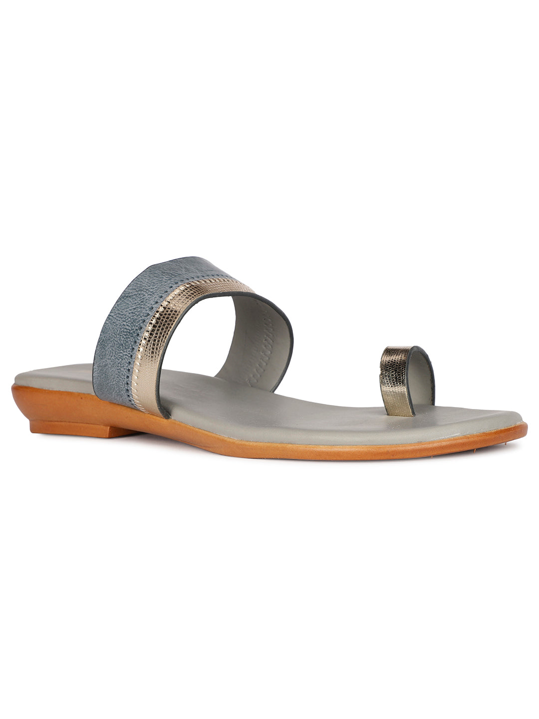 Bata Women's Grey Casual Toe Ring Flats - Grey