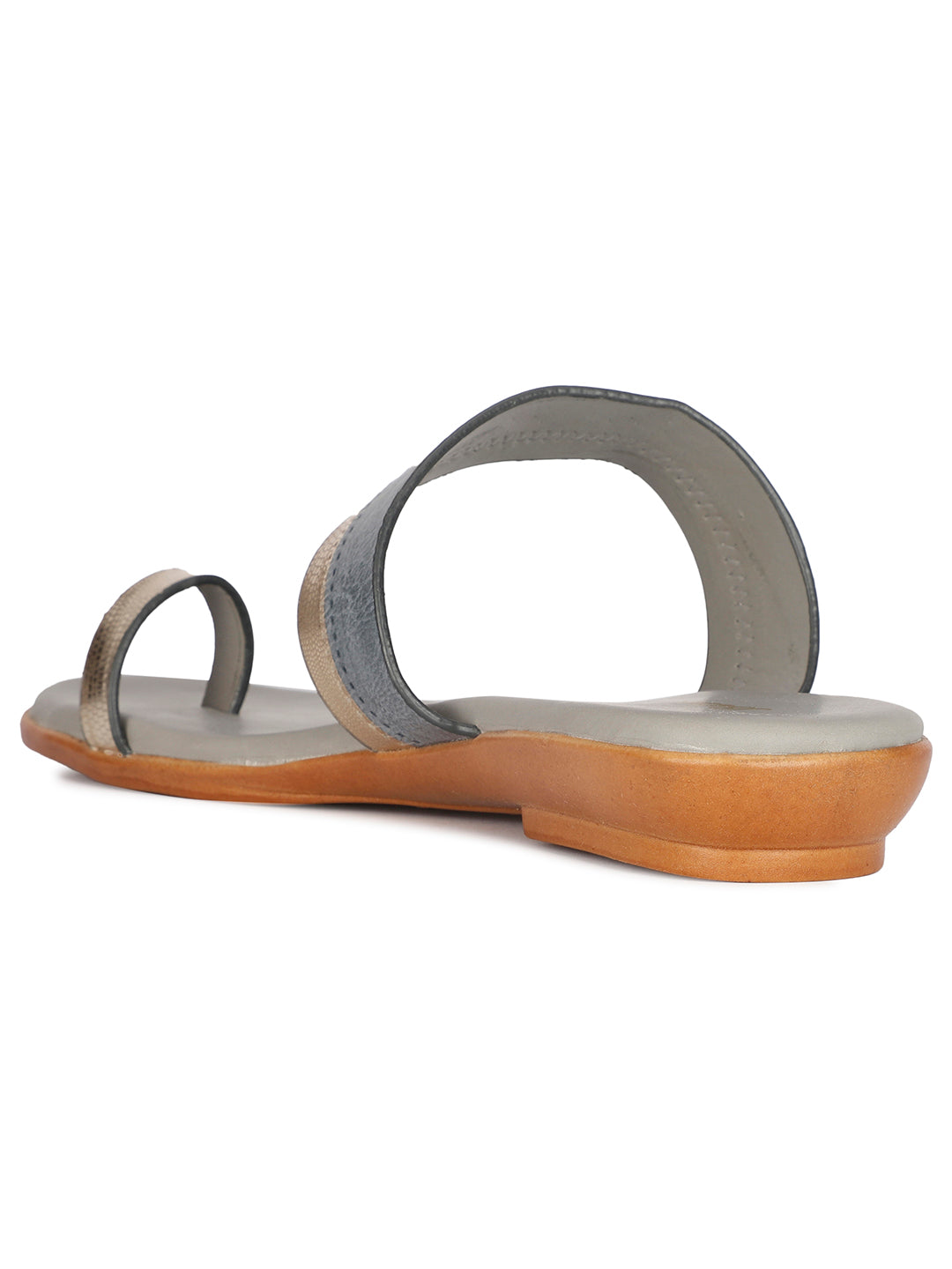 Bata Women's Grey Casual Toe Ring Flats - Grey