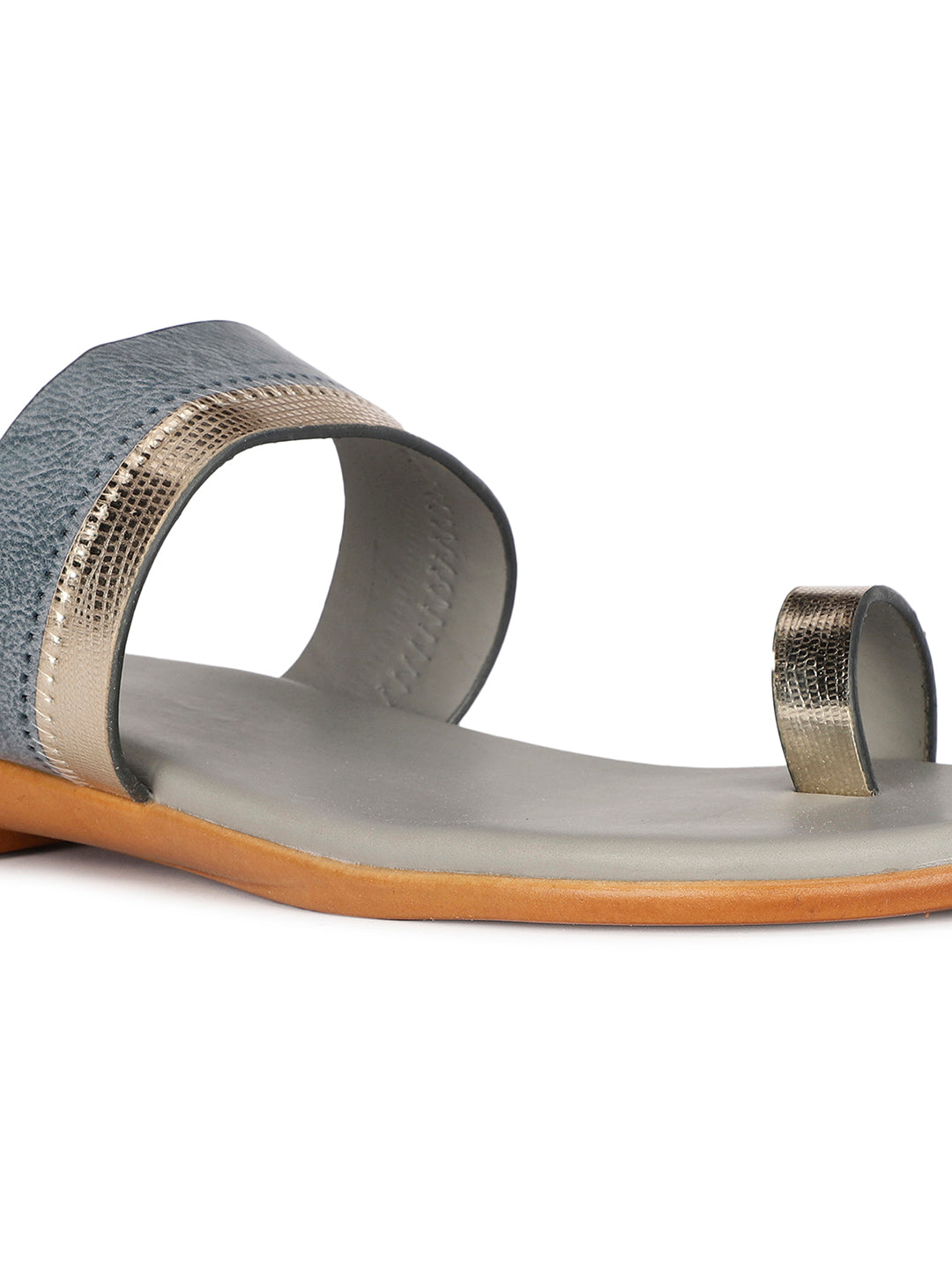 Bata Women's Grey Casual Toe Ring Flats - Grey