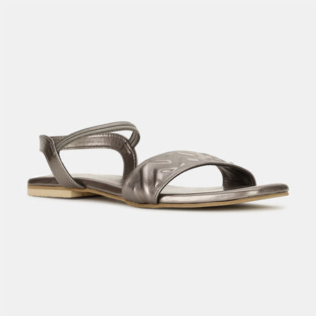 Bata Women Gunmetal Casual Flat Sandal