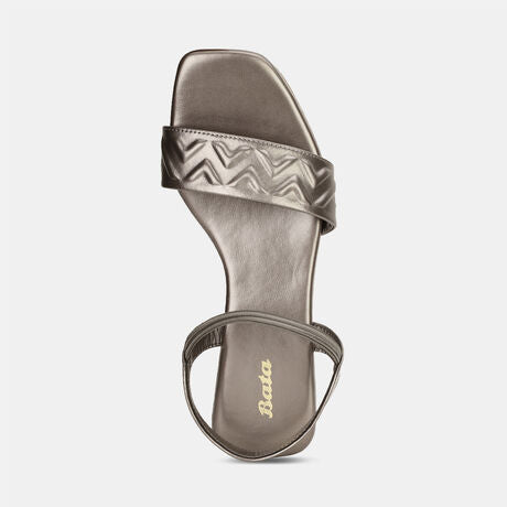 Bata Women Gunmetal Casual Flat Sandal