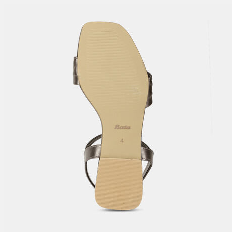 Bata Women Gunmetal Casual Flat Sandal