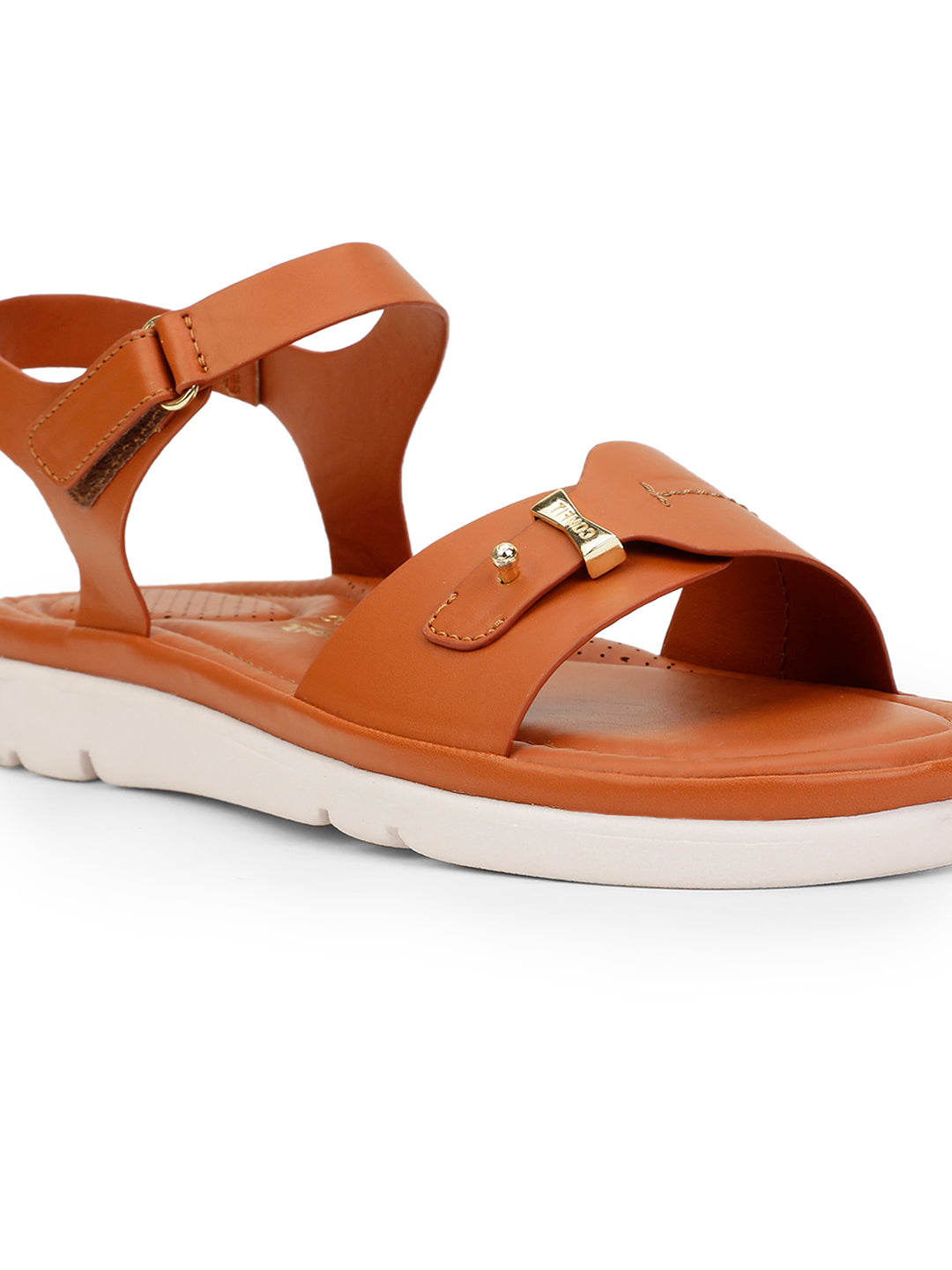 Bata Comfit Women Tan Velcro Strap Flat Sandal - Tan - View 5
