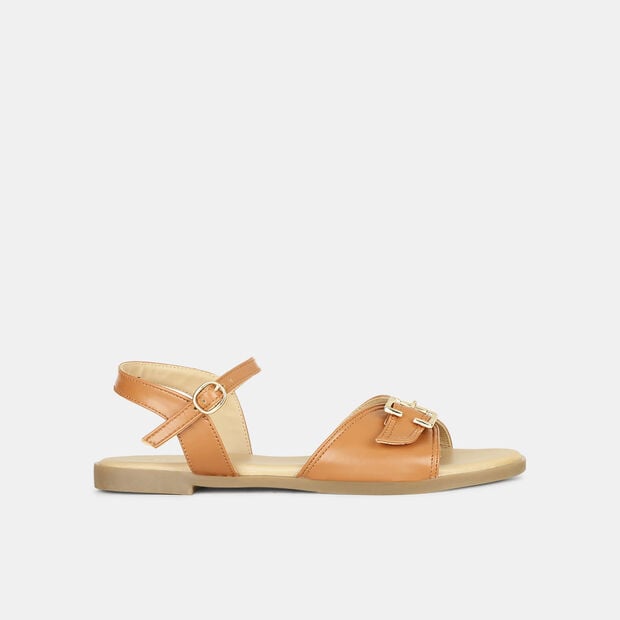 Bata Women's Brown Casual Flat Slingback Sandals Bata
