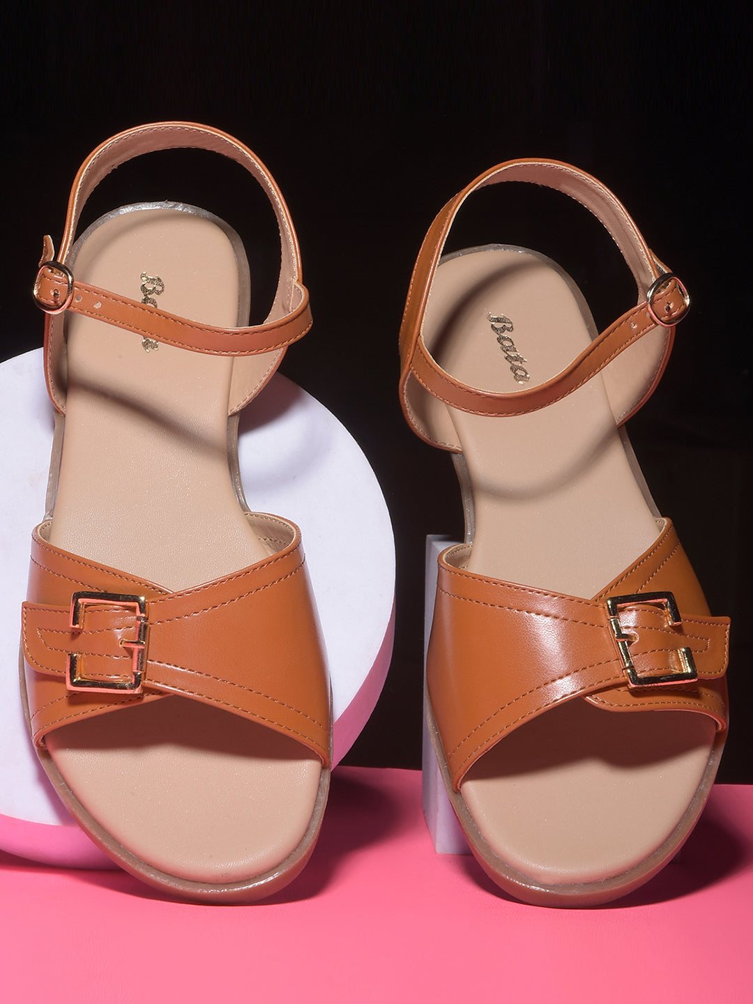 Bata Women's Brown Casual Flat Slingback Sandals - Brown