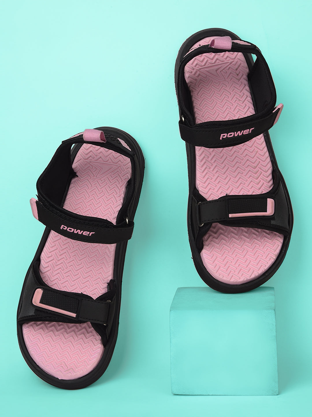 Power Women Pink Velcro Strap Sporty Sandal - Pink - View 6