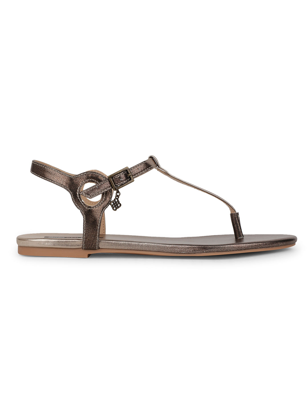 Bata Women Black T-Strap Flat Sandal - Black - View 2