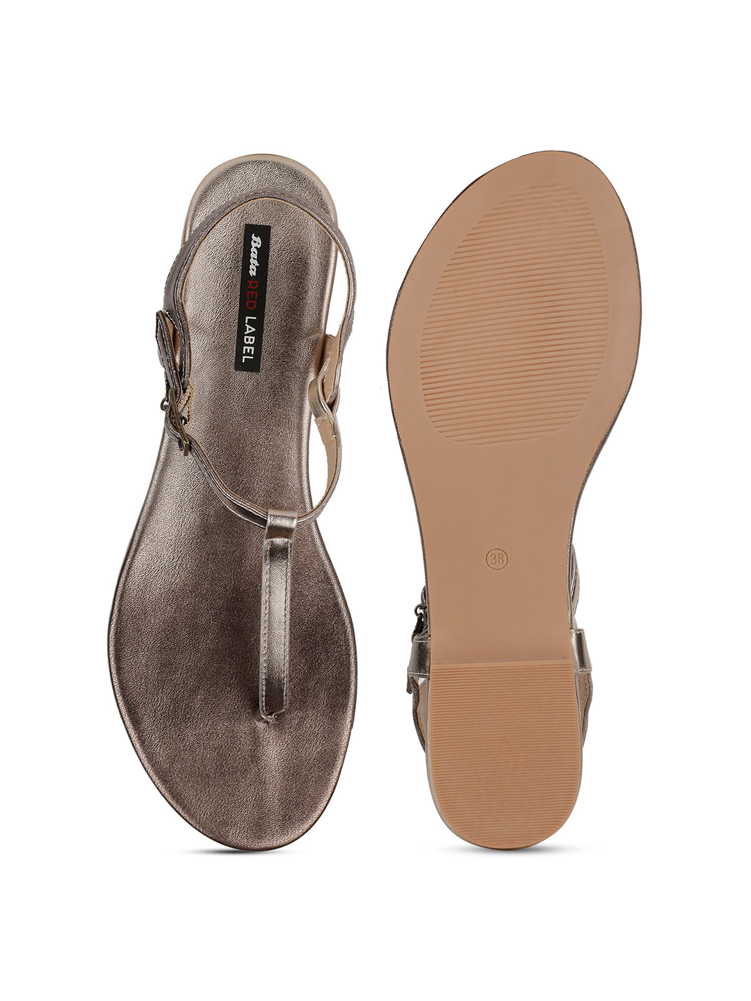 Bata Women Black T-Strap Flat Sandal - Black - View 4