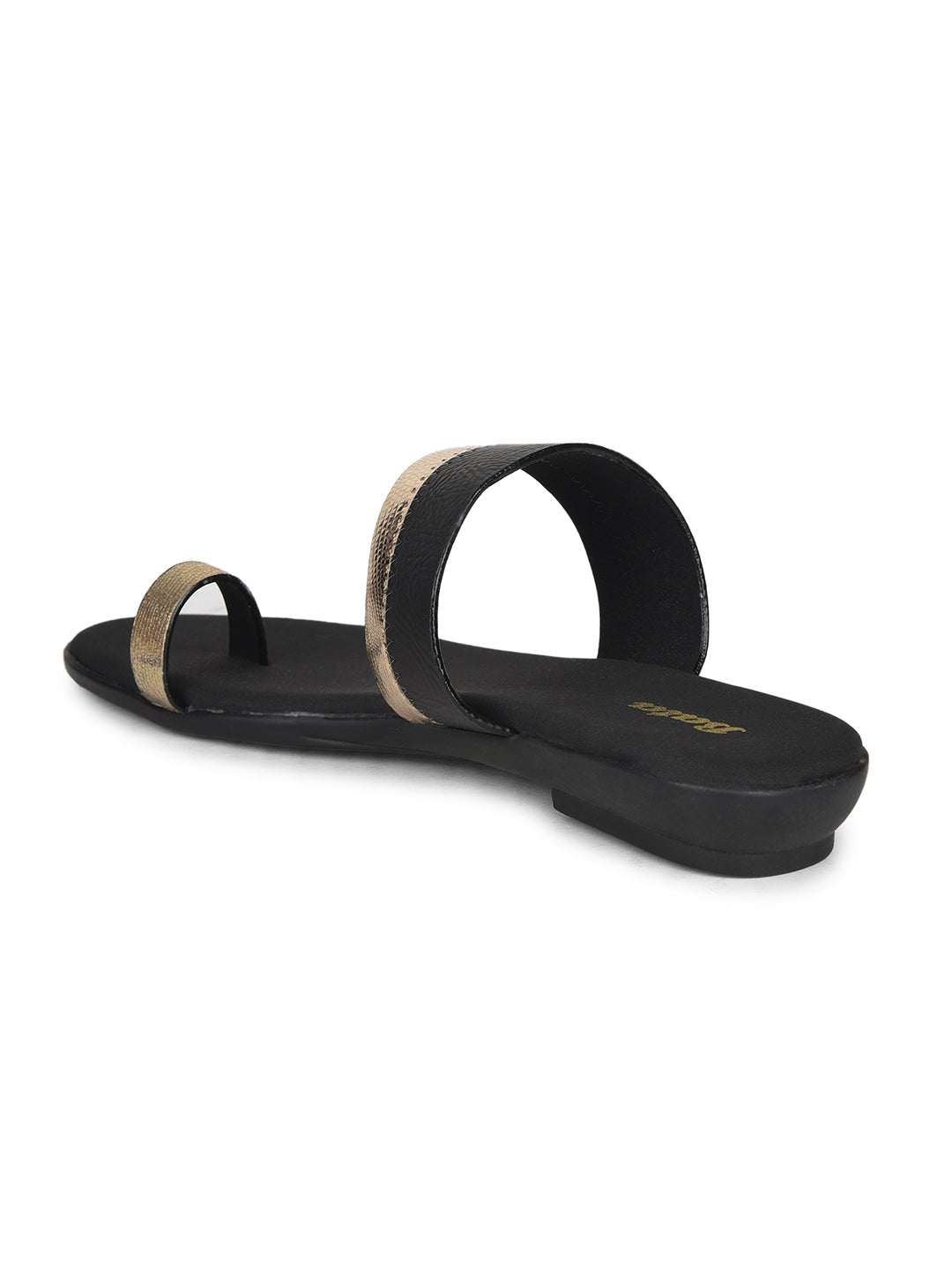 Bata Women's Black Casual Toe Ring Flats - Black