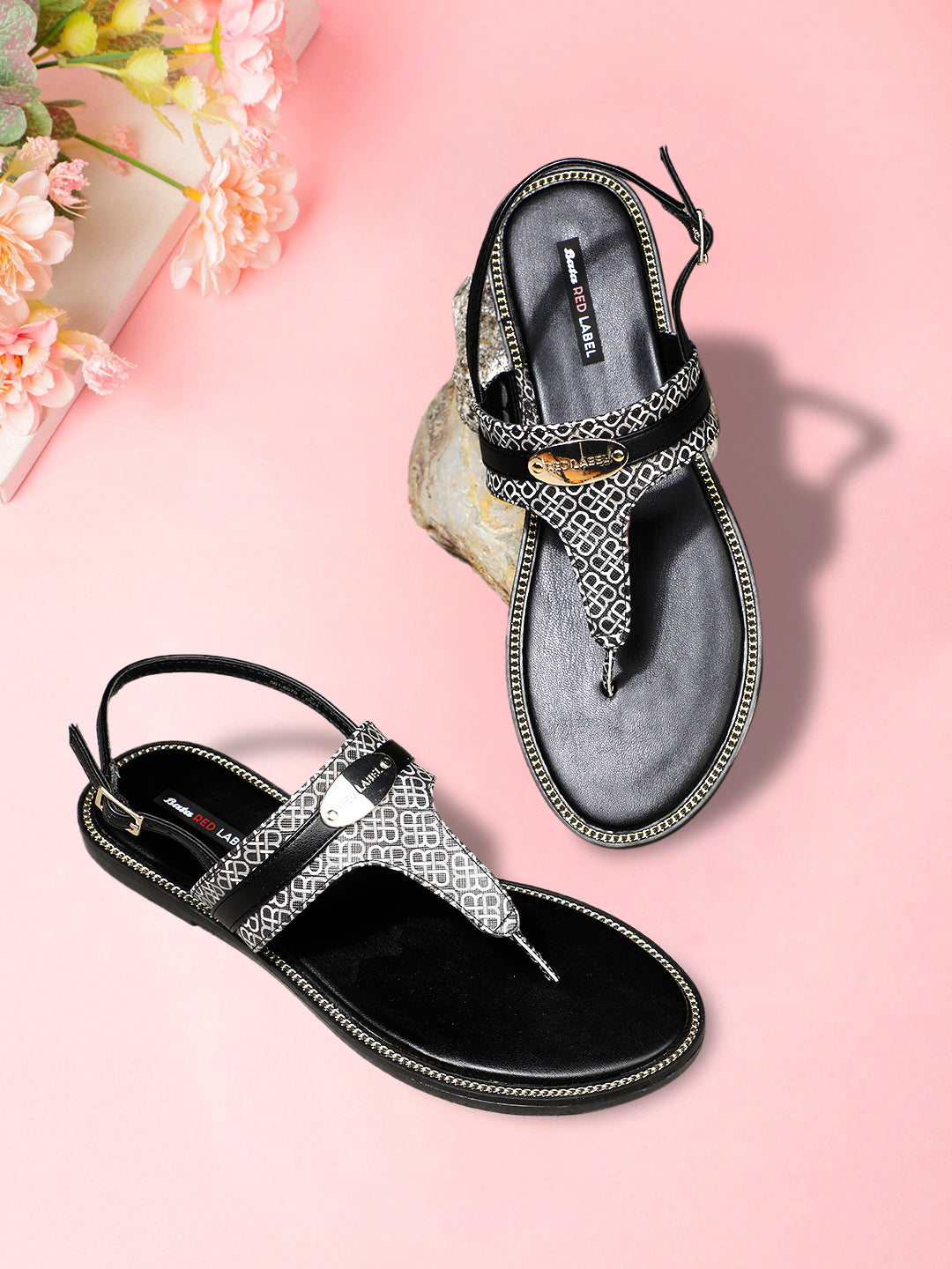 Bata Women Black BackStrap Flat Sandal - Black - View 6